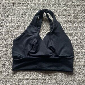 Bluefish Womens Small S Sports Bra Black Life Is Movement! Yoga Workout Stretch